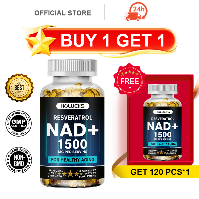 Resveratrol Capsule Anti Aging - Capsule HOLUCKS NAD+, con NAD+ 1500mg