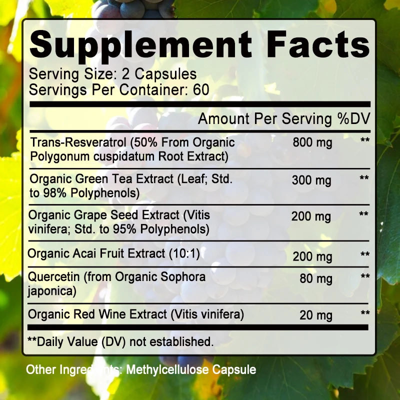 Capsule di resveratrolo: suppo - Resveratrol Capsule Anti Aging recensione e prezzo