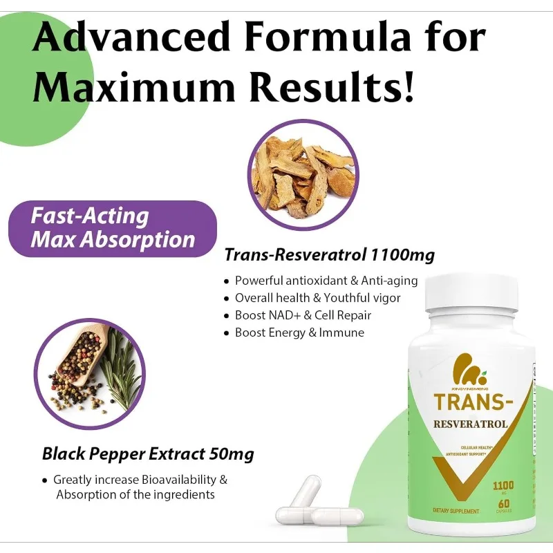 Resveratrolo al 99% 1100 mg An - Resveratrol Capsule Anti Aging recensione e prezzo