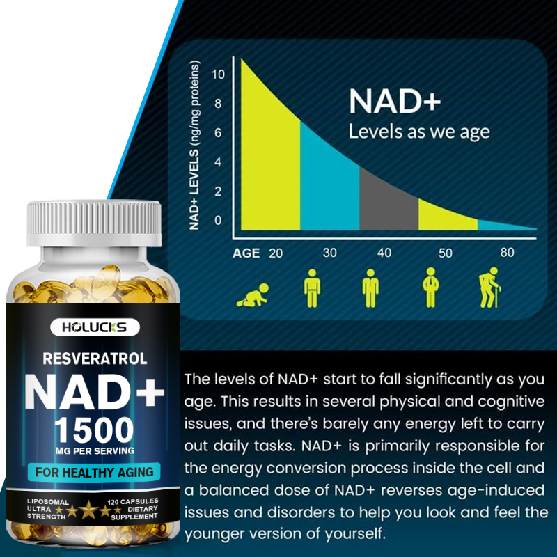 Capsule HOLUCKS NAD+, con NAD+ - Resveratrol Capsule Anti Aging recensione e prezzo
